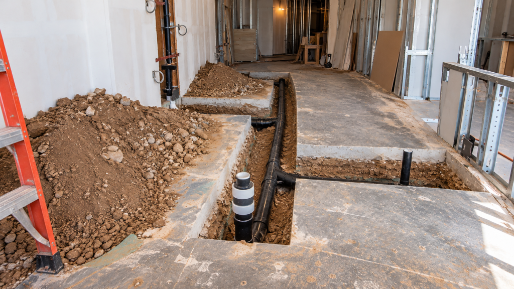 Tenant improvement plumbing costs start with slab trenching