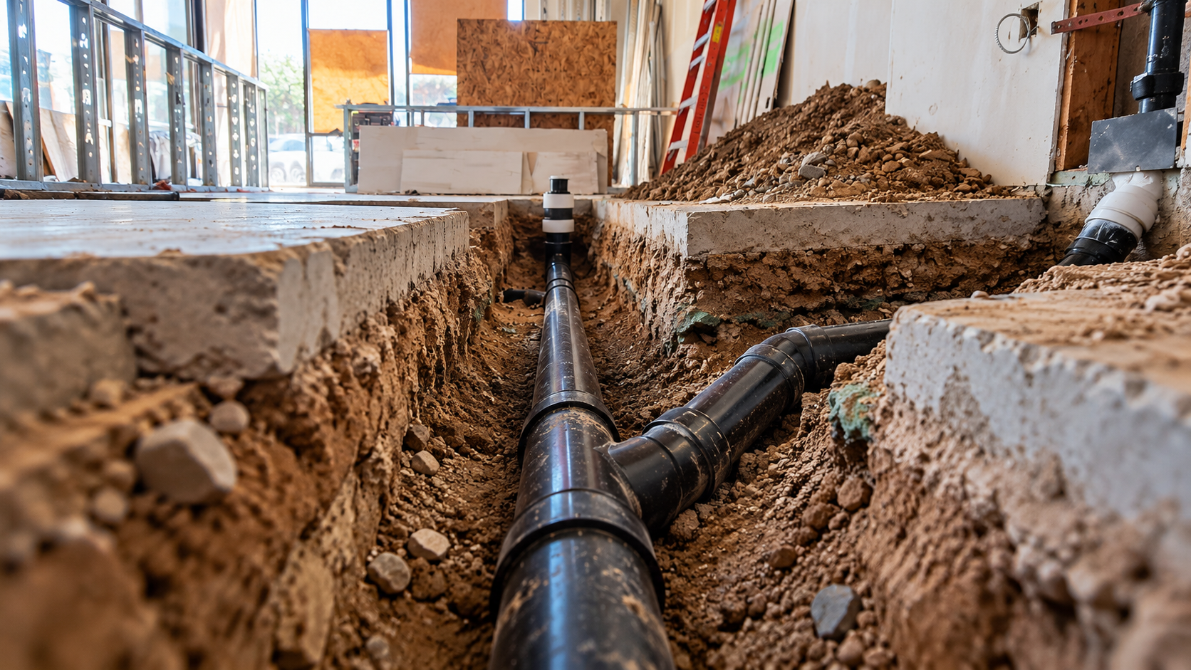 Commercial Plumbing Rough-Ins for Tenant Improvements: Underground Drainage, Water Lines & Venting